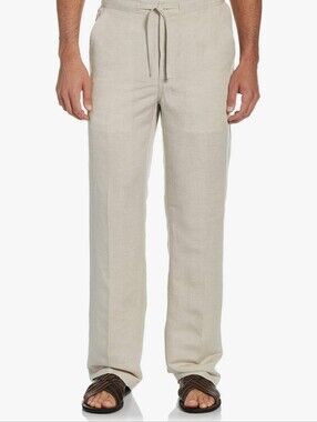 Men's Linen Blend Pants 32" Inseam XL Waist